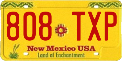 NM license plate 808TXP
