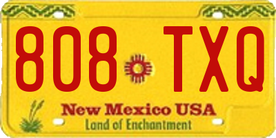 NM license plate 808TXQ
