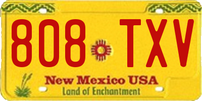 NM license plate 808TXV