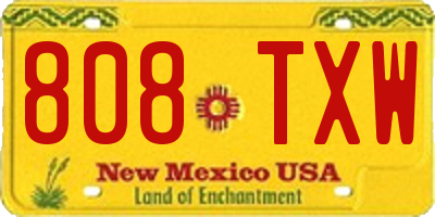 NM license plate 808TXW