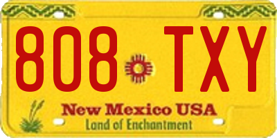 NM license plate 808TXY