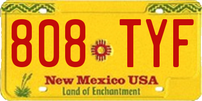 NM license plate 808TYF