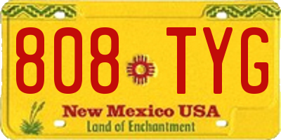 NM license plate 808TYG