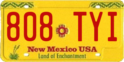 NM license plate 808TYI