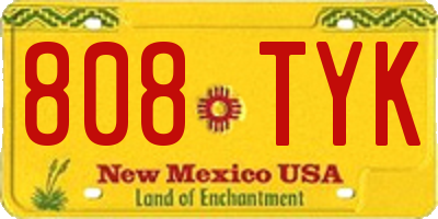 NM license plate 808TYK