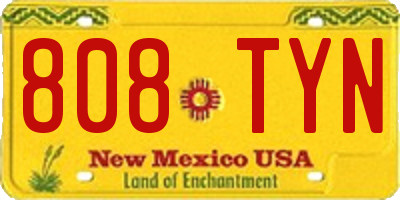 NM license plate 808TYN