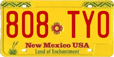 NM license plate 808TYO