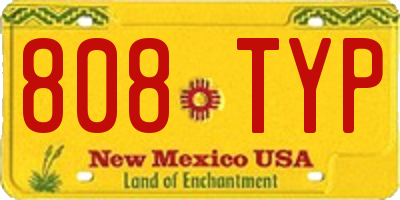 NM license plate 808TYP