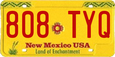 NM license plate 808TYQ