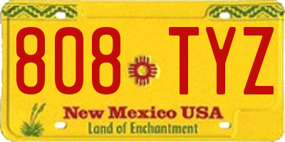 NM license plate 808TYZ