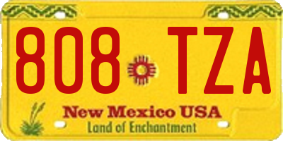 NM license plate 808TZA