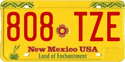 NM license plate 808TZE