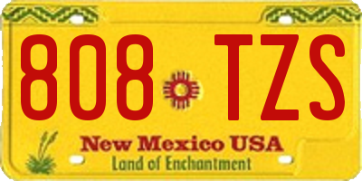 NM license plate 808TZS