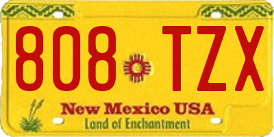 NM license plate 808TZX