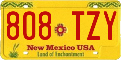 NM license plate 808TZY