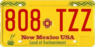 NM license plate 808TZZ