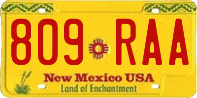 NM license plate 809RAA