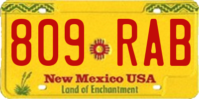 NM license plate 809RAB