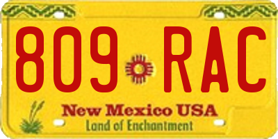 NM license plate 809RAC