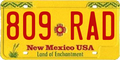 NM license plate 809RAD