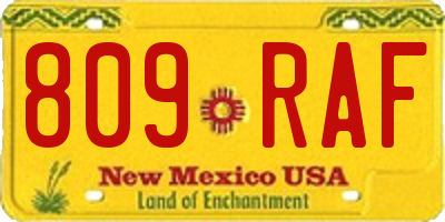 NM license plate 809RAF