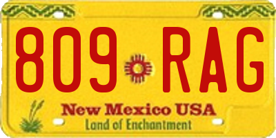 NM license plate 809RAG