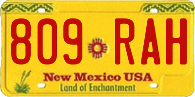 NM license plate 809RAH