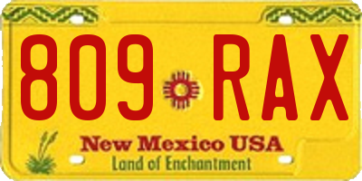 NM license plate 809RAX