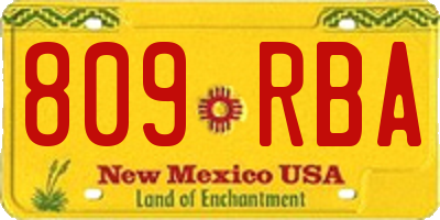 NM license plate 809RBA