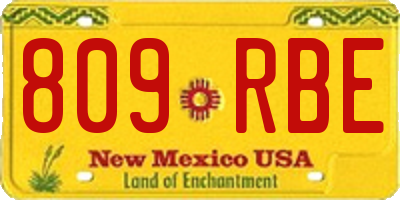 NM license plate 809RBE