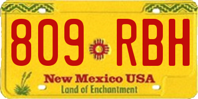 NM license plate 809RBH