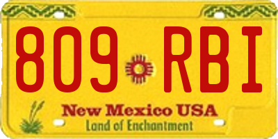 NM license plate 809RBI