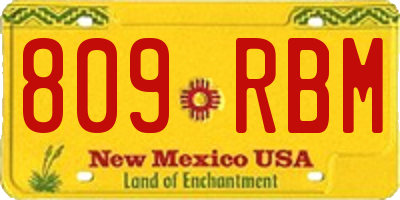 NM license plate 809RBM