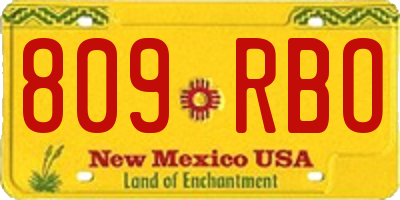 NM license plate 809RBO