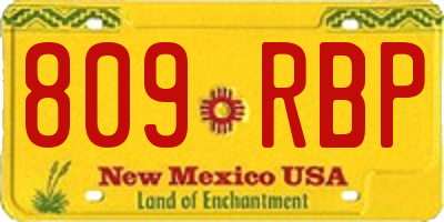 NM license plate 809RBP