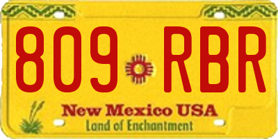 NM license plate 809RBR