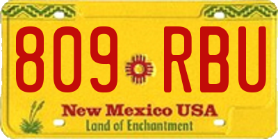 NM license plate 809RBU
