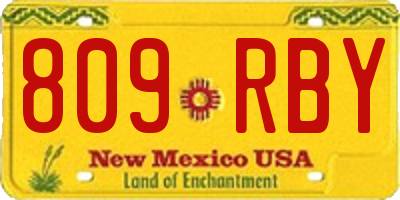 NM license plate 809RBY