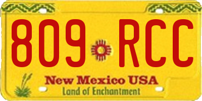 NM license plate 809RCC