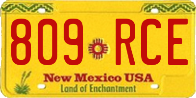 NM license plate 809RCE
