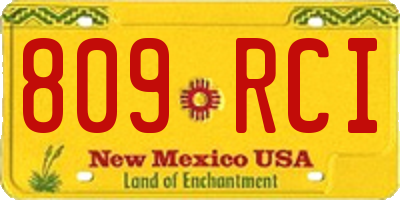 NM license plate 809RCI