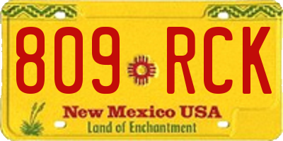 NM license plate 809RCK