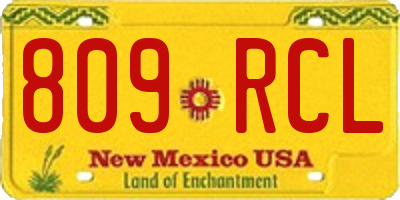 NM license plate 809RCL