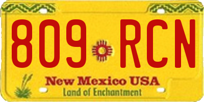 NM license plate 809RCN
