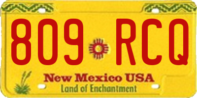 NM license plate 809RCQ