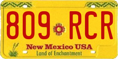 NM license plate 809RCR