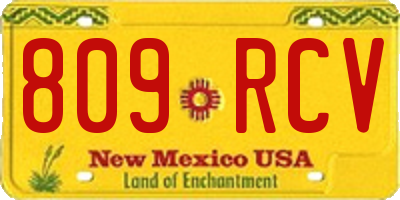 NM license plate 809RCV