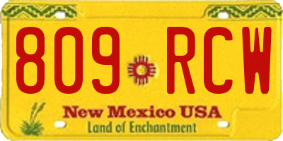 NM license plate 809RCW