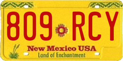 NM license plate 809RCY