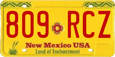 NM license plate 809RCZ